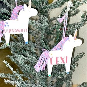 Personalized unicorn ornament